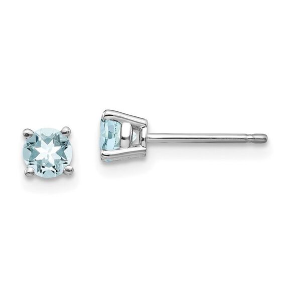 Kazi Luxury 14k White Gold Aquamarine Post Earrings